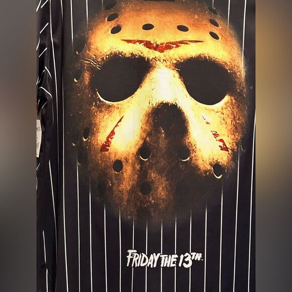 Friday the 13th Jason Mask Baseball Jersey -Horror Movie Fan Apparel, Size L NEW - Picture 4 of 5